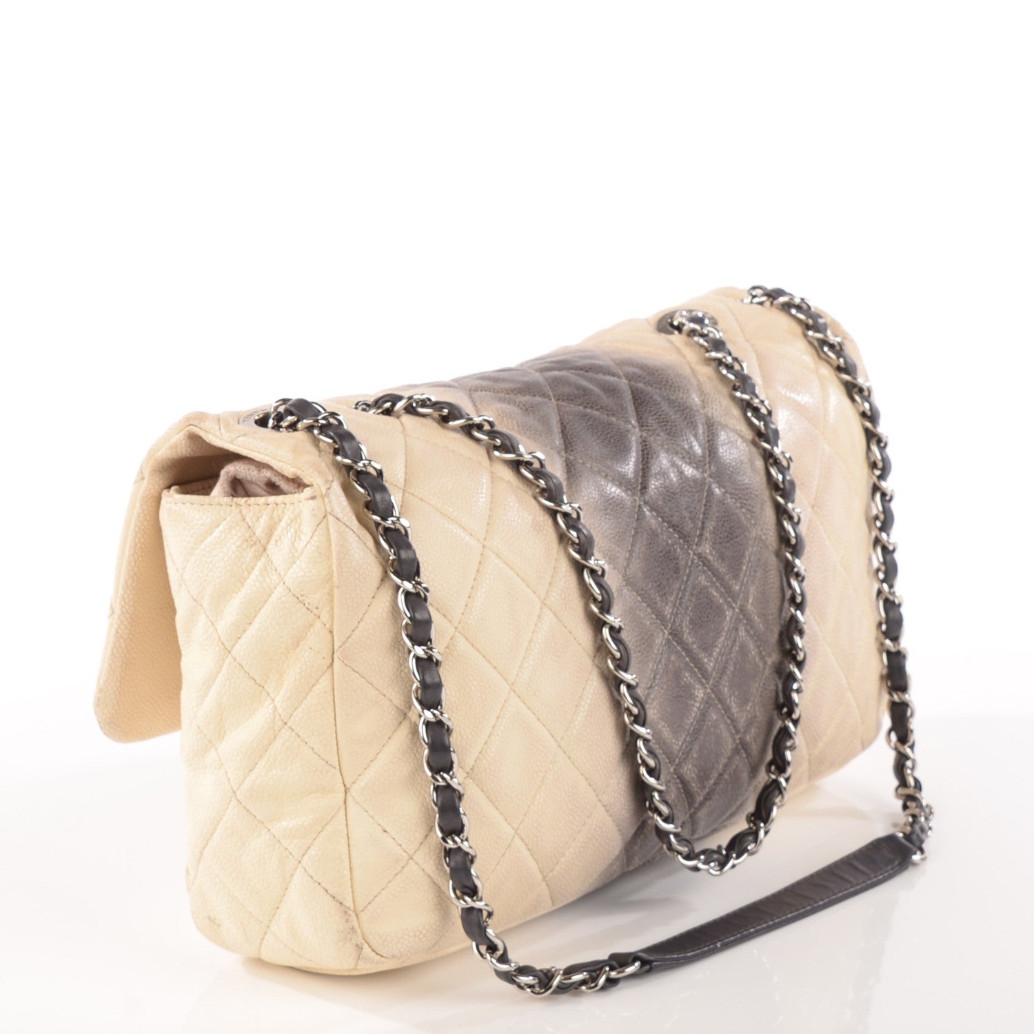 Chanel Caviar Ombre Quilted Jumbo Single Flap Grey 3 of 7