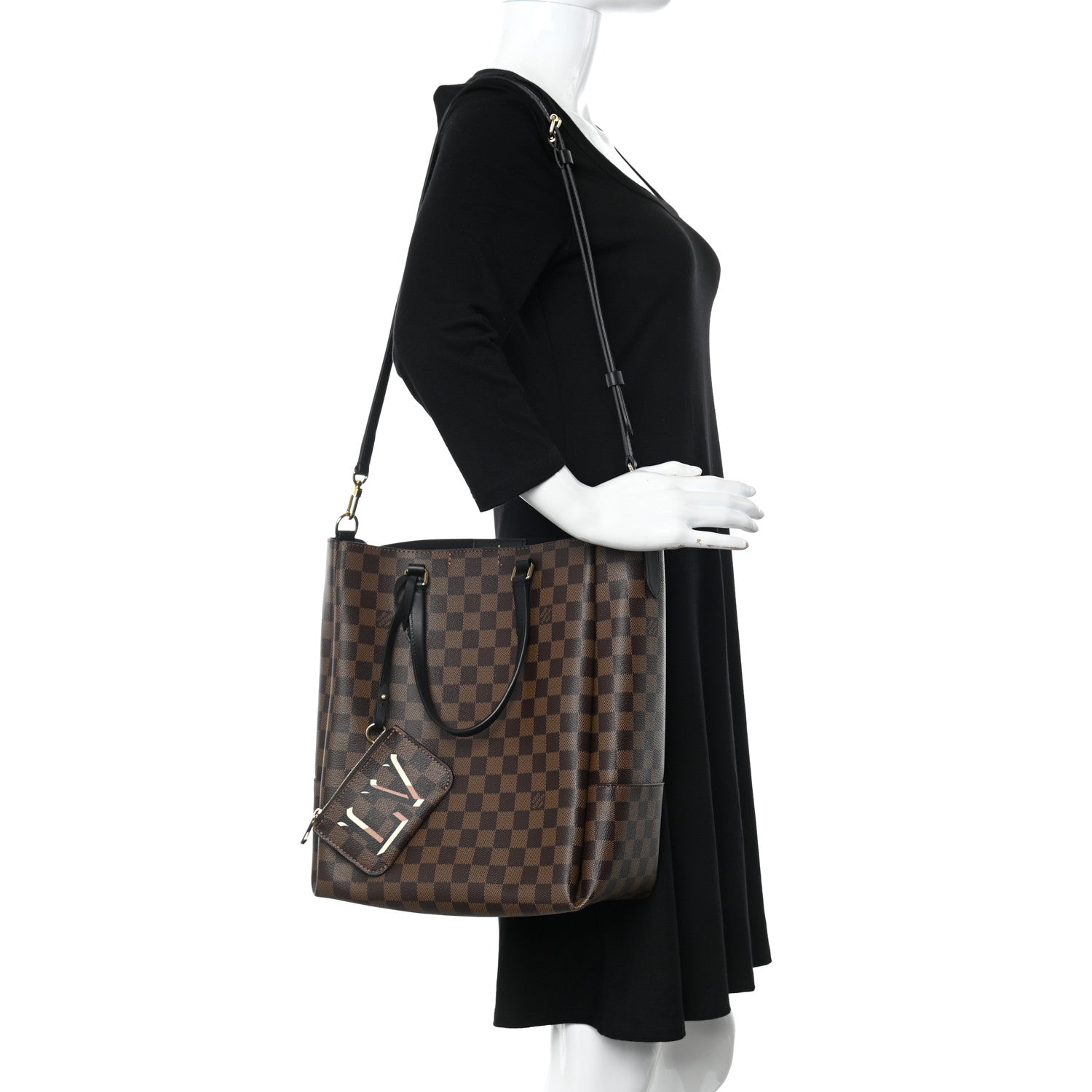 Louis Vuitton Damier Ebene Belmont MM Black 2 of 11