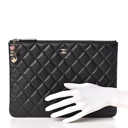 Chanel Lambskin Quilted Medium Casino Beauty CC Cosmetic Case Black 2 of 7
