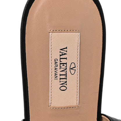 Valentino Garavani Calfskin Rockstud Ankle Wrap Flat Thong Sandals 39 Black 8 of 11