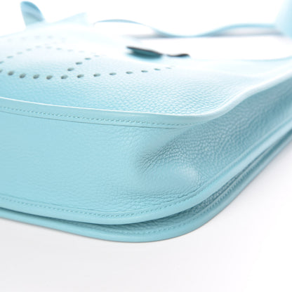 Hermes Taurillon Clemence Evelyne III PM Bleu Atoll 9 of 10