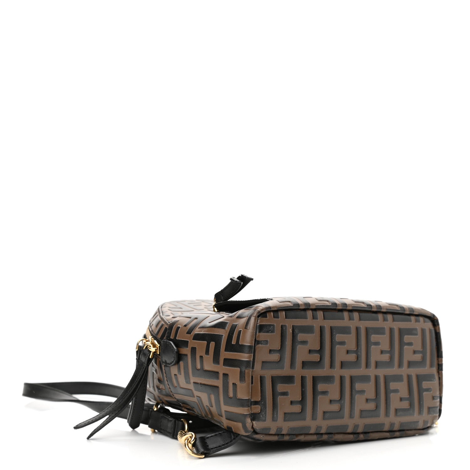 Fendi Vitello Bi-Color FF 1974 Embossed Mini Backpack Maya Black 4 of 11