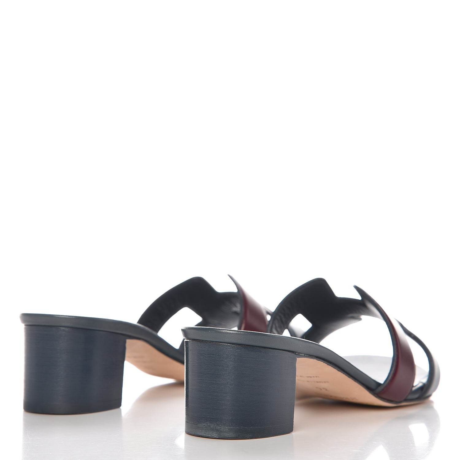 Hermes Calfskin Oasis Sandals 36 Bleu Ardoise Bordeaux 4 of 8