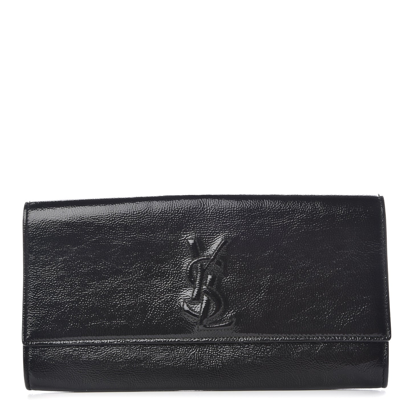 Textured Patent Monogram Small Belle De Jour Clutch Black