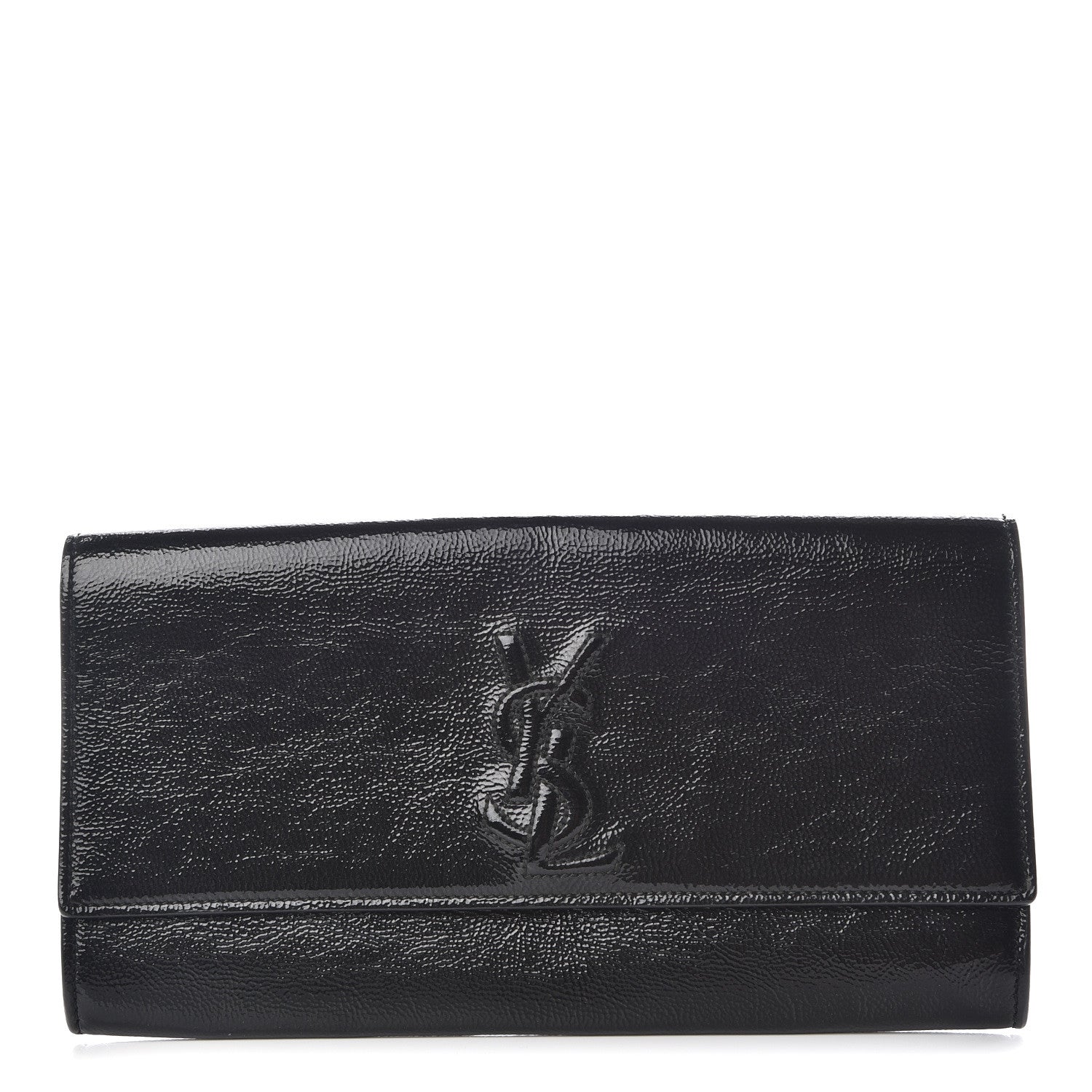Saint Laurent Textured Patent Monogram Small Belle De Jour Clutch Black 1 of 9