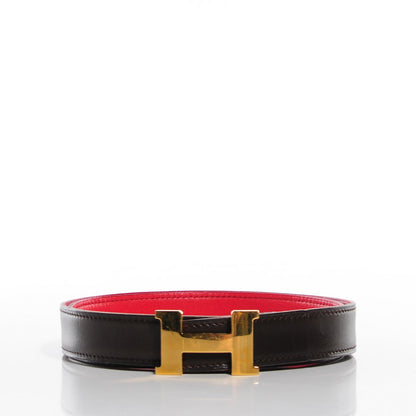 Hermes Gulliver Box 24mm Constance H Belt 80 Rouge Vif Chocolate 5 of 8