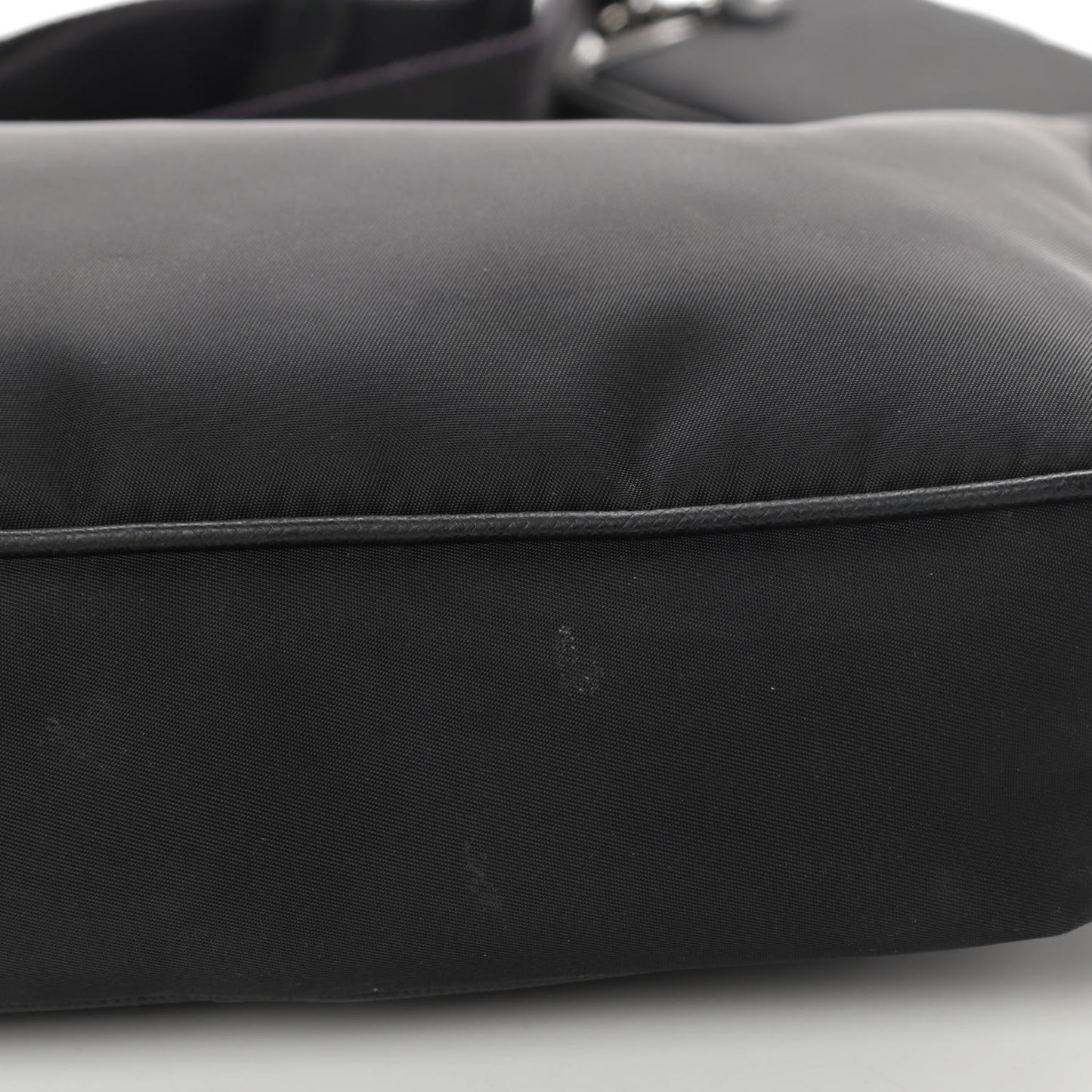 Re-Nylon Saffiano Pocket Zippered Shoulder Bag Black