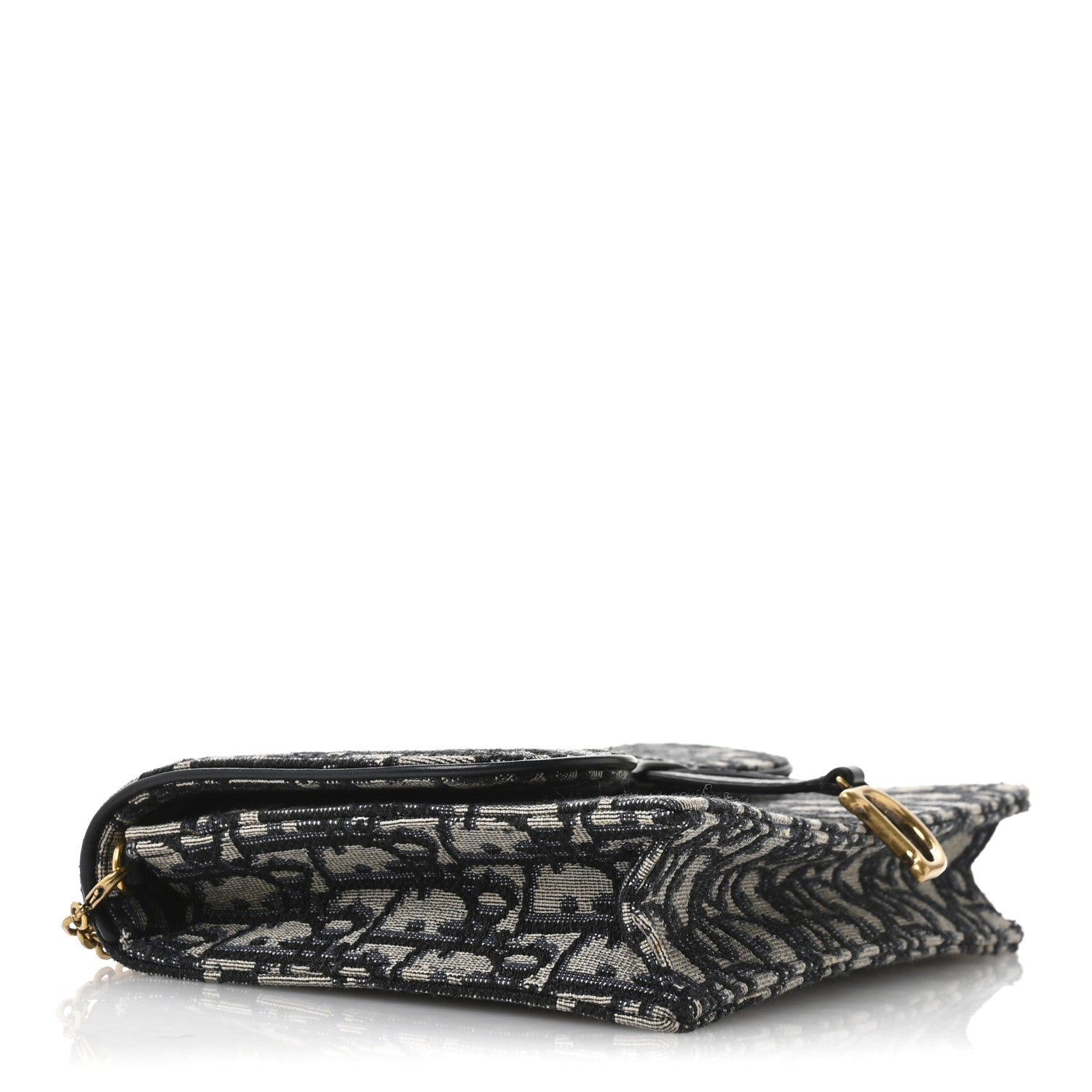 Christian Dior Oblique Saddle Chain Pouch Blue 4 of 10