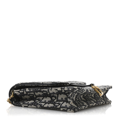 Christian Dior Oblique Saddle Chain Pouch Blue 4 of 10