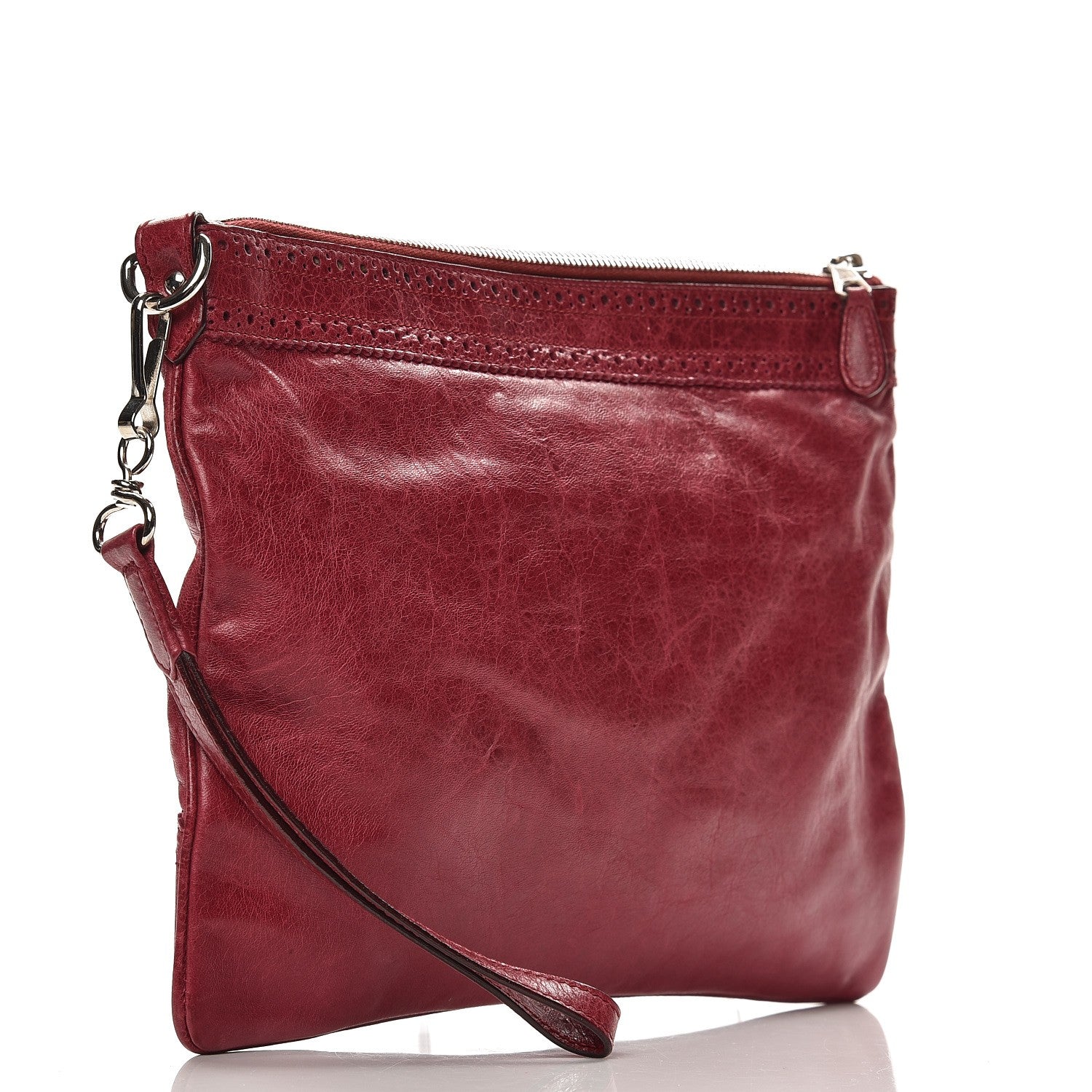 Balenciaga Agneau Giant Brogues Hardware Flat Handle Clutch Pourpre 3 of 7