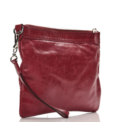 Balenciaga Agneau Giant Brogues Hardware Flat Handle Clutch Pourpre 3 of 7