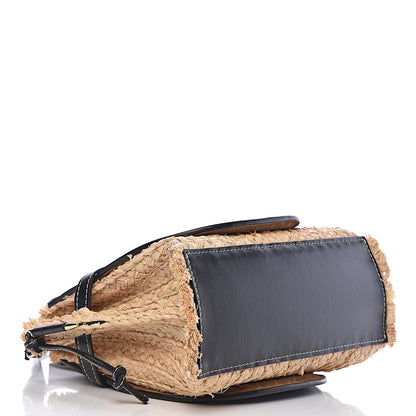 Loewe Calfskin Raffia Small Gate Tote Black 4 of 10
