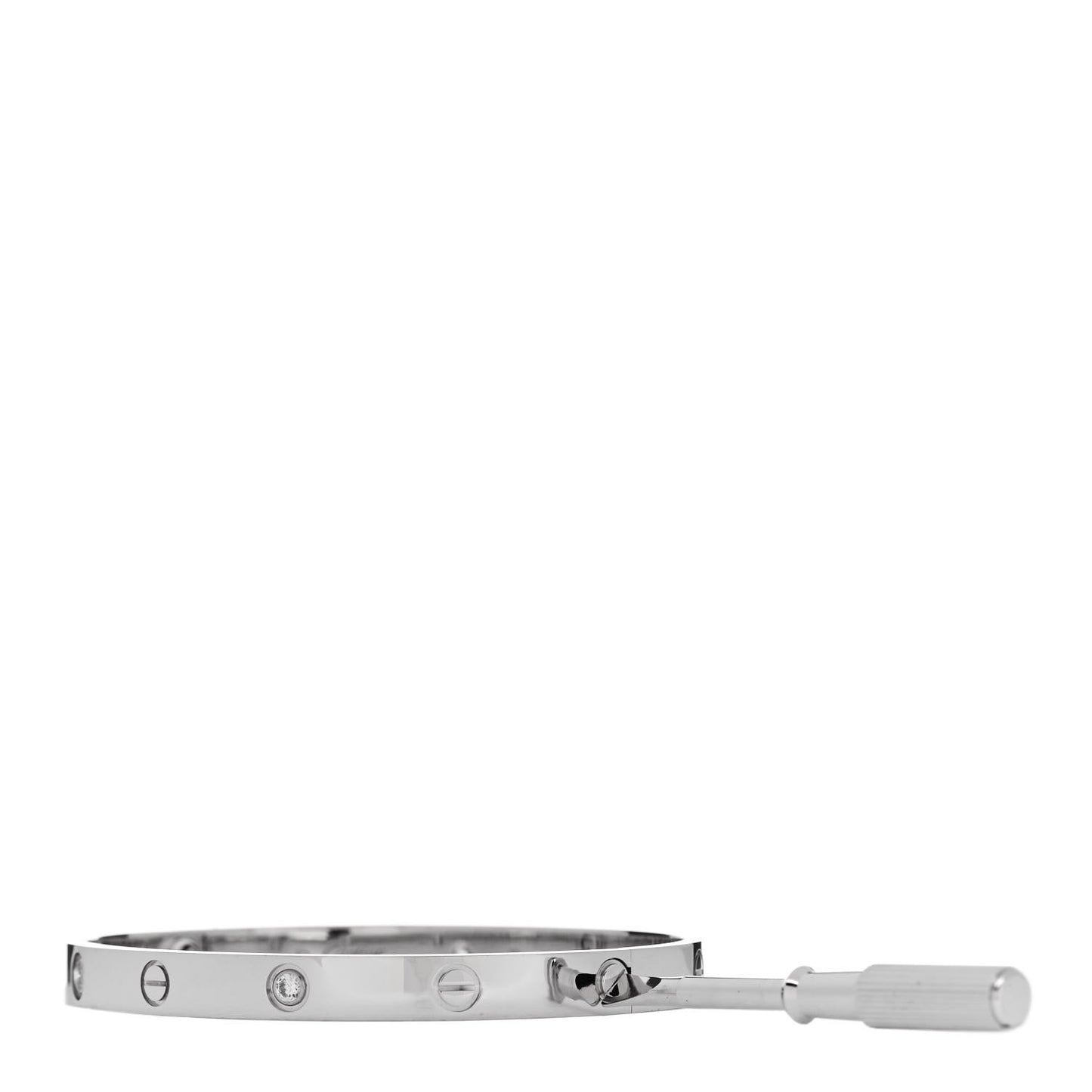 18K White Gold 4 Diamond Love Bracelet 19