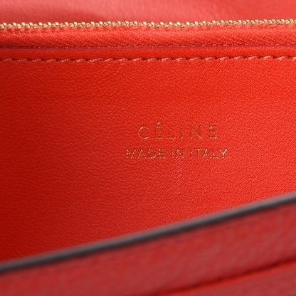 Celine Drummed Calfskin Large Multifunction Flap Wallet Coquelicot 6 of 11