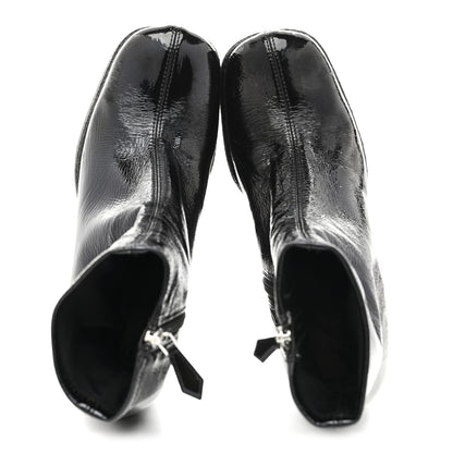 Miu Miu Naplak Patent Zip Lug Sole Boots 37 Black 2 of 9