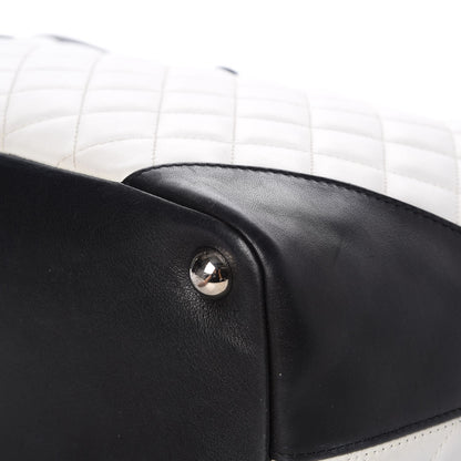 Chanel Calfskin Quilted Large Cambon Tote White Black 11 of 14