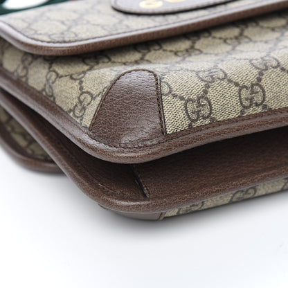 Gucci GG Supreme Monogram Web Small Neo Vintage Double Flap Messenger Bag Beige New Acero 8 of 10