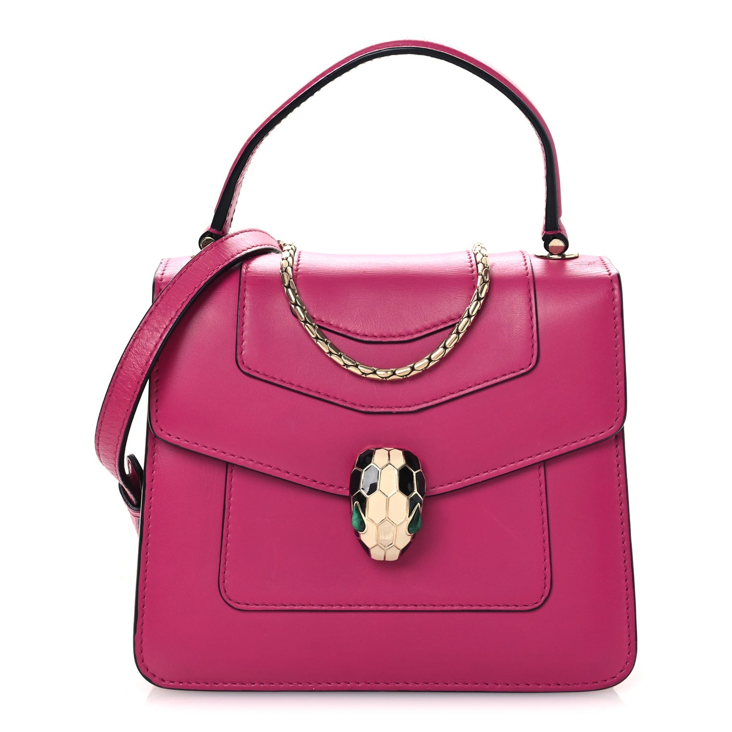Calfskin Serpenti Forever Top Handle Pink