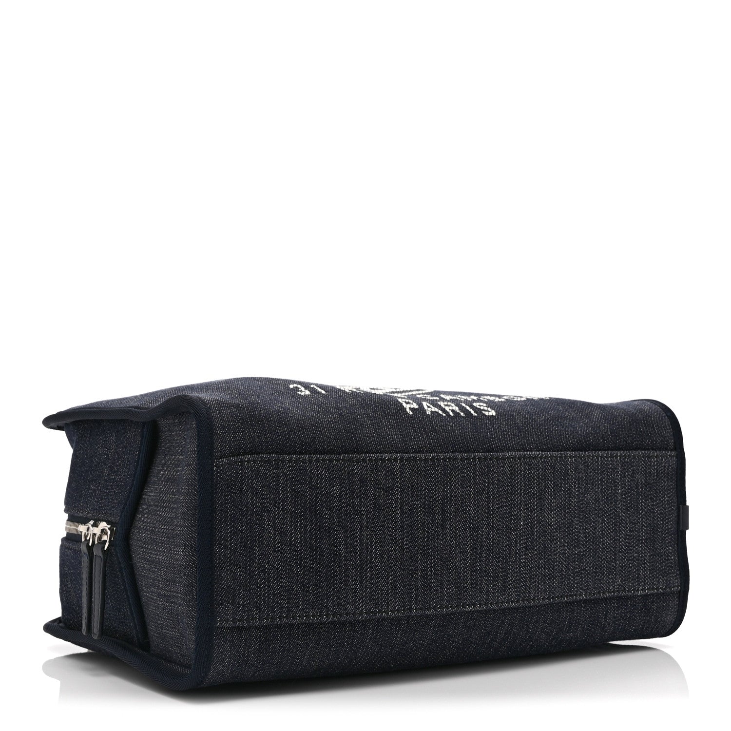 Chanel Denim Large Deauville Bowling Bag Blue 4 of 10