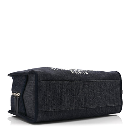 Chanel Denim Large Deauville Bowling Bag Blue 4 of 10