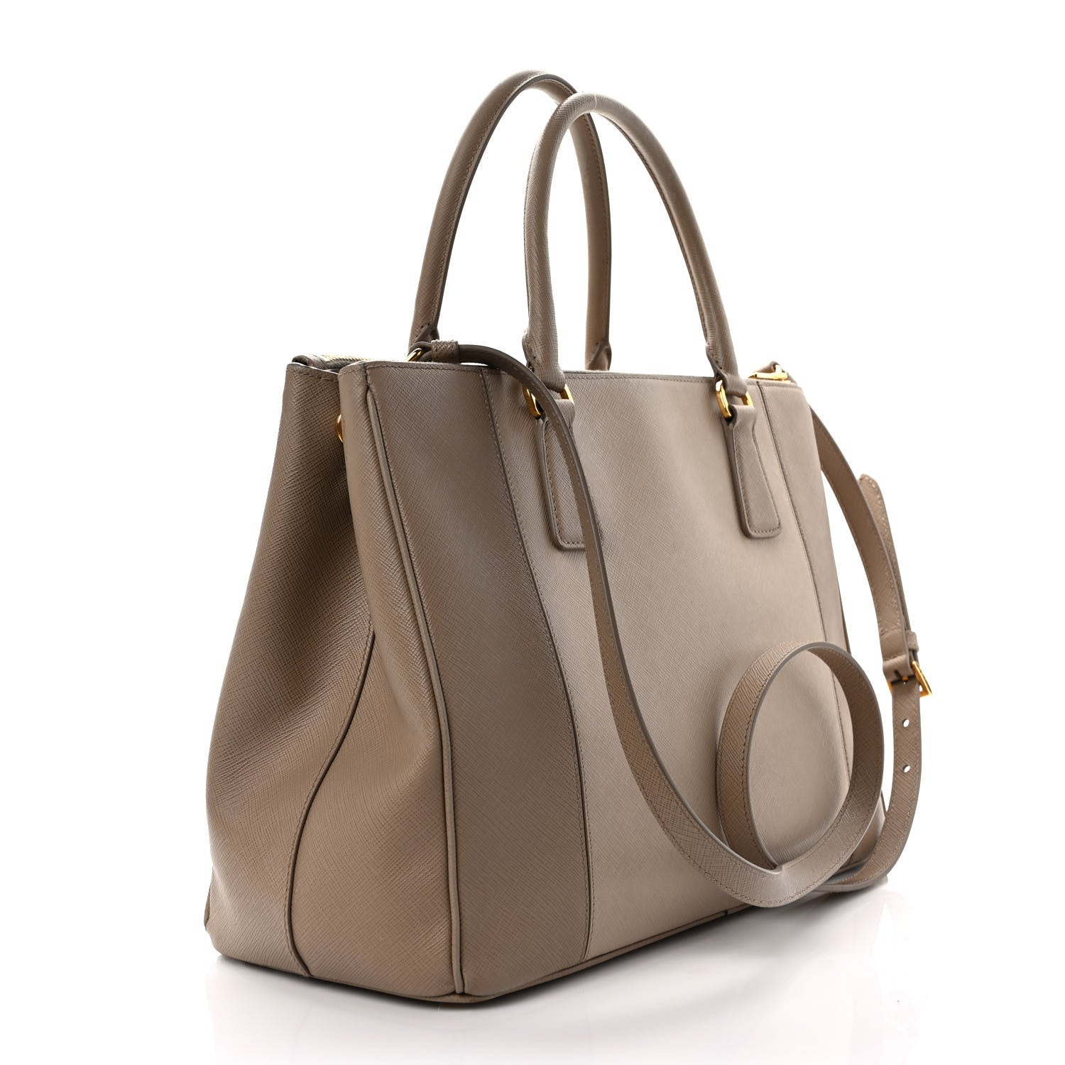 Prada Saffiano Lux Colorblock Medium Galleria Double Zip Tote Pomice Talco 3 of 10