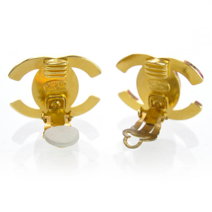 Chanel Metal CC Turnlock Clip On Earrings Gold 4 of 4