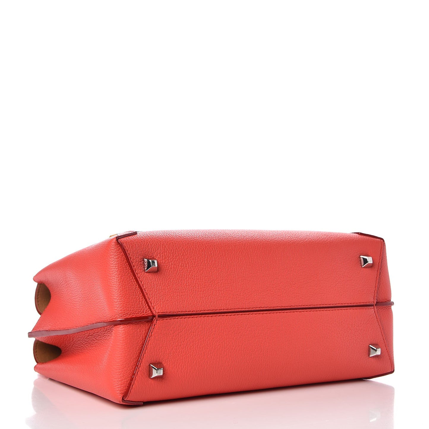 Grained Calfskin Medium Milla Tote Coral