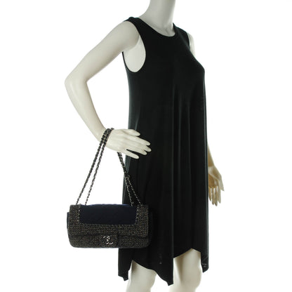 Chanel Tweed Chain Medium Single Flap Blue 2 of 7