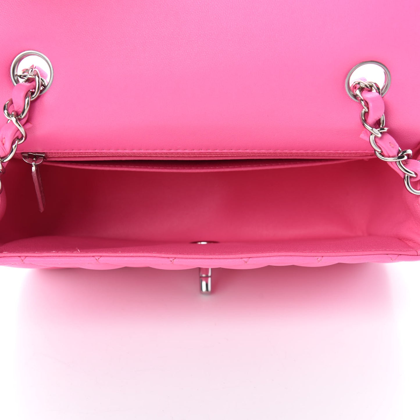 Lambskin Quilted Mini Rectangular Flap Pink