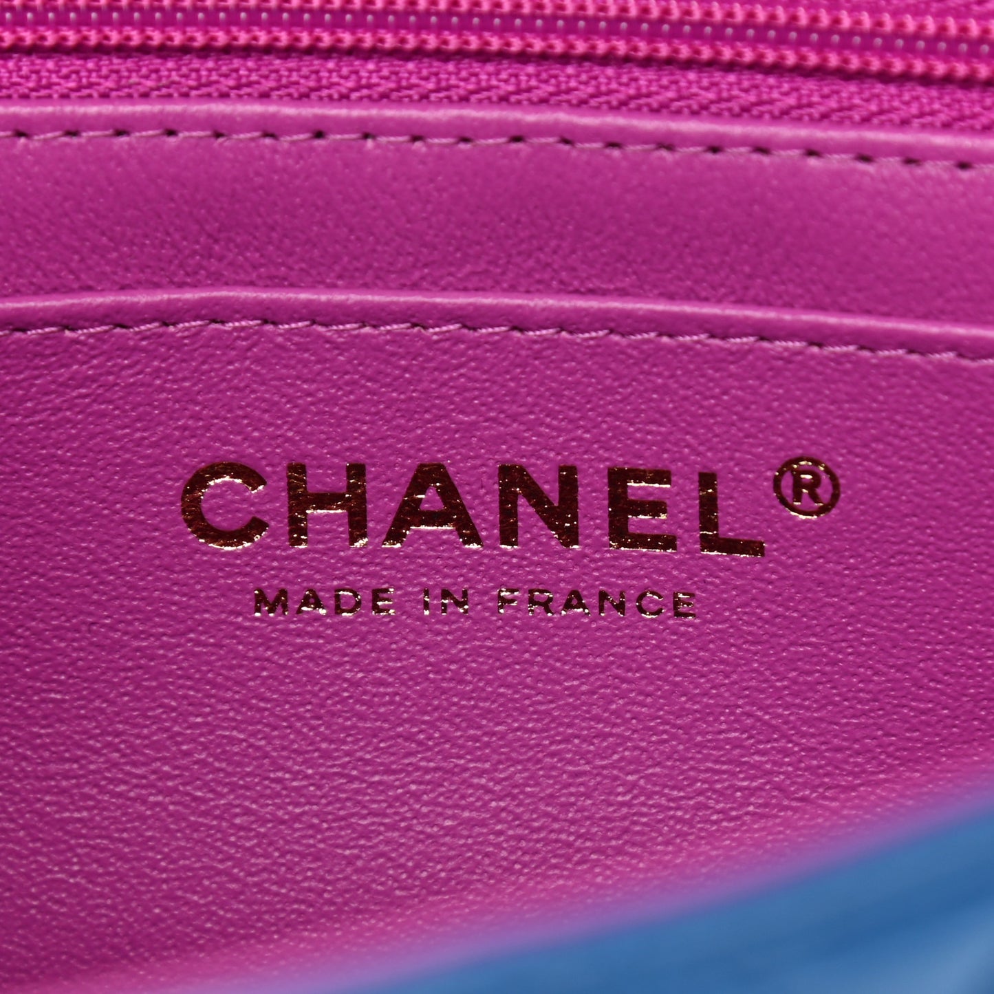 Lambskin Quilted Mini Rectangular Flap Blue Purple