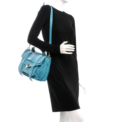 Proenza Schouler Lambskin Medium PS1 Satchel Teal 2 of 10