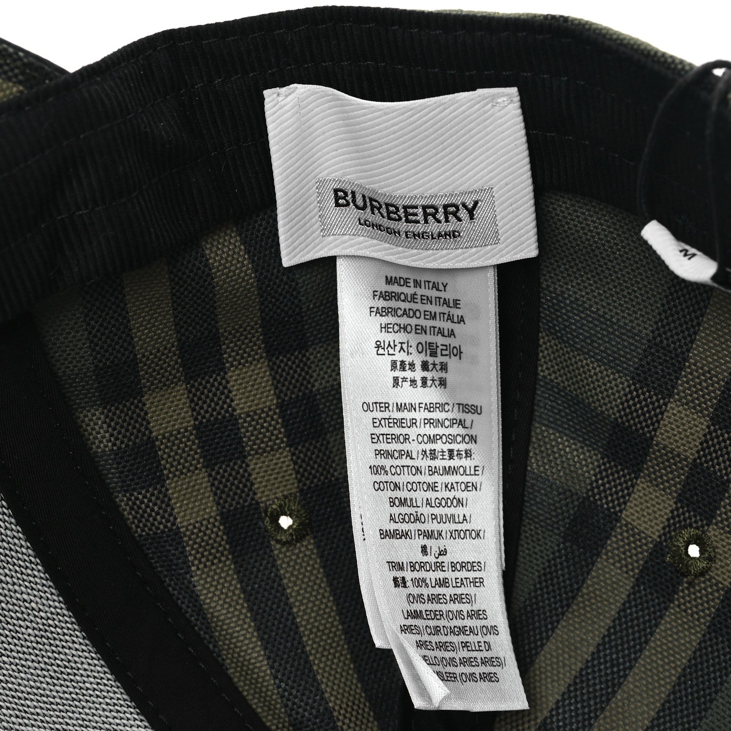 Burberry Cotton Icon Check Baseball Hat M Green 8 of 9