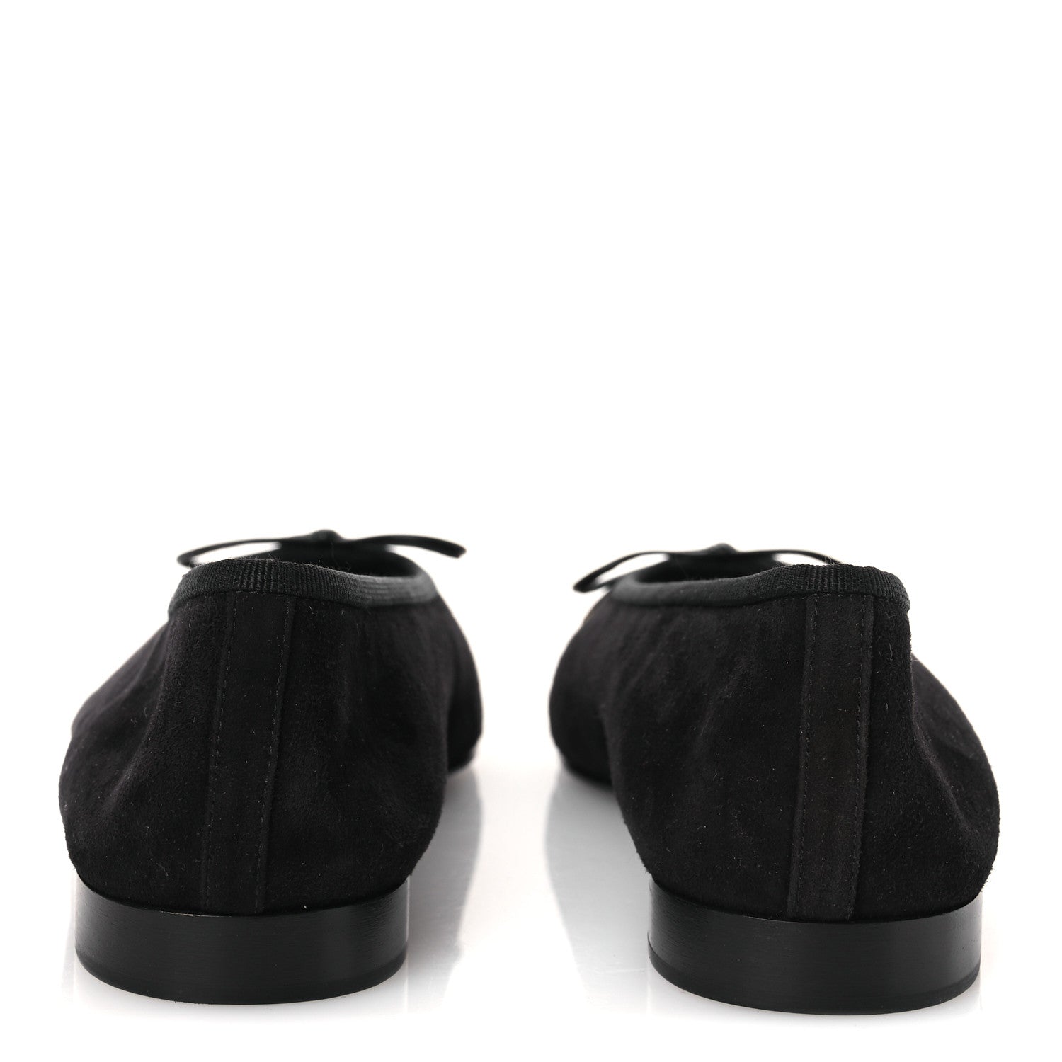 Chanel Suede Crackled Laminated Calfskin Cap Toe Ballerina Flats