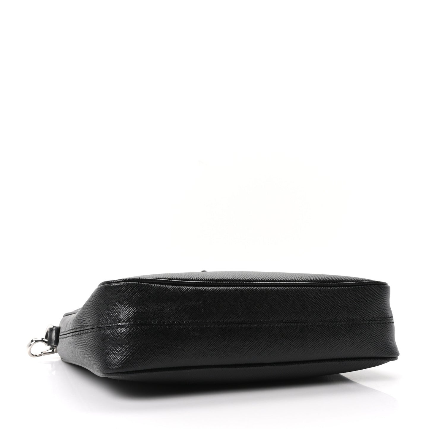 Saffiano Travel Pocket Zippered Shoulder Bag Black