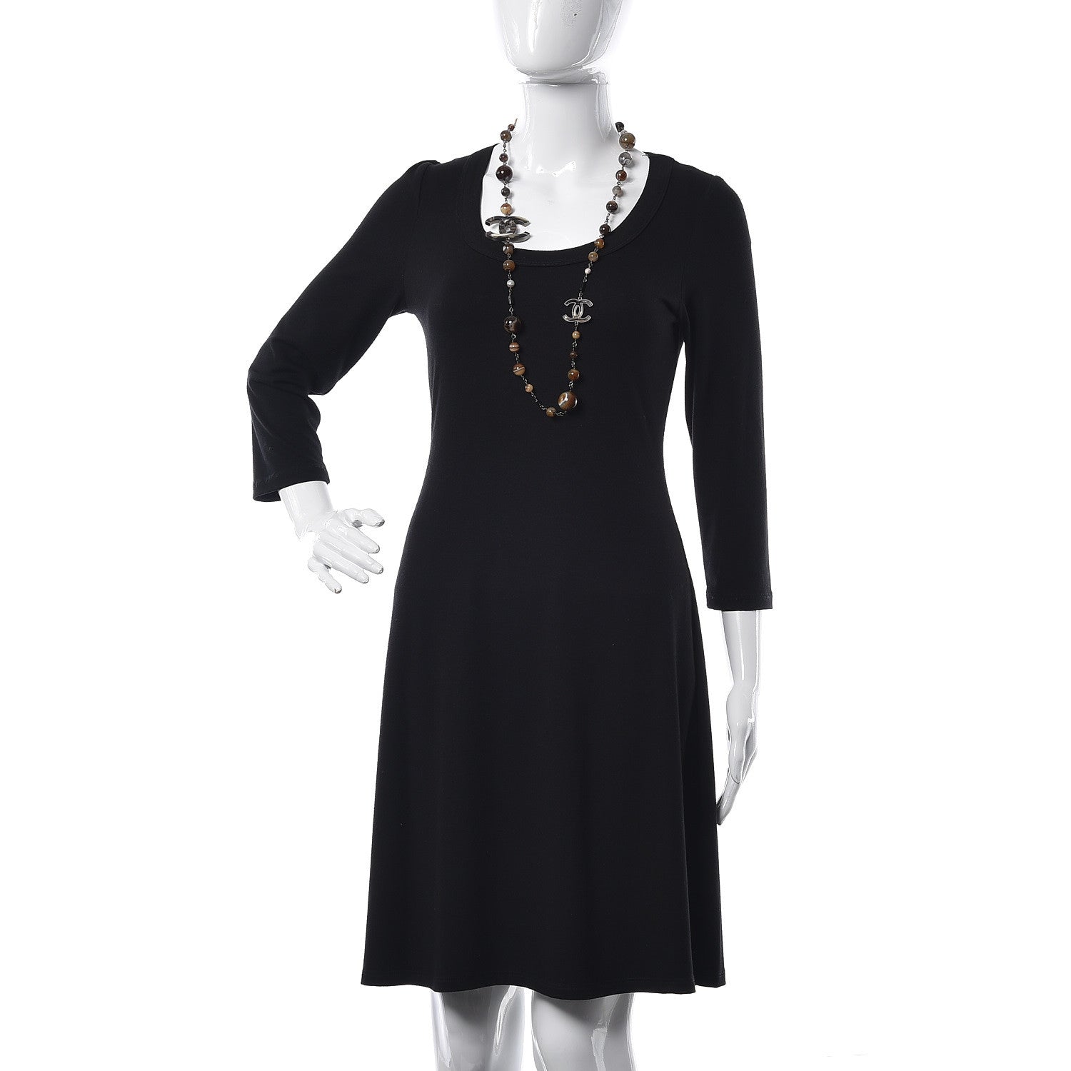 Chanel Agate Beaded Oversized CC Necklace 3 of 5