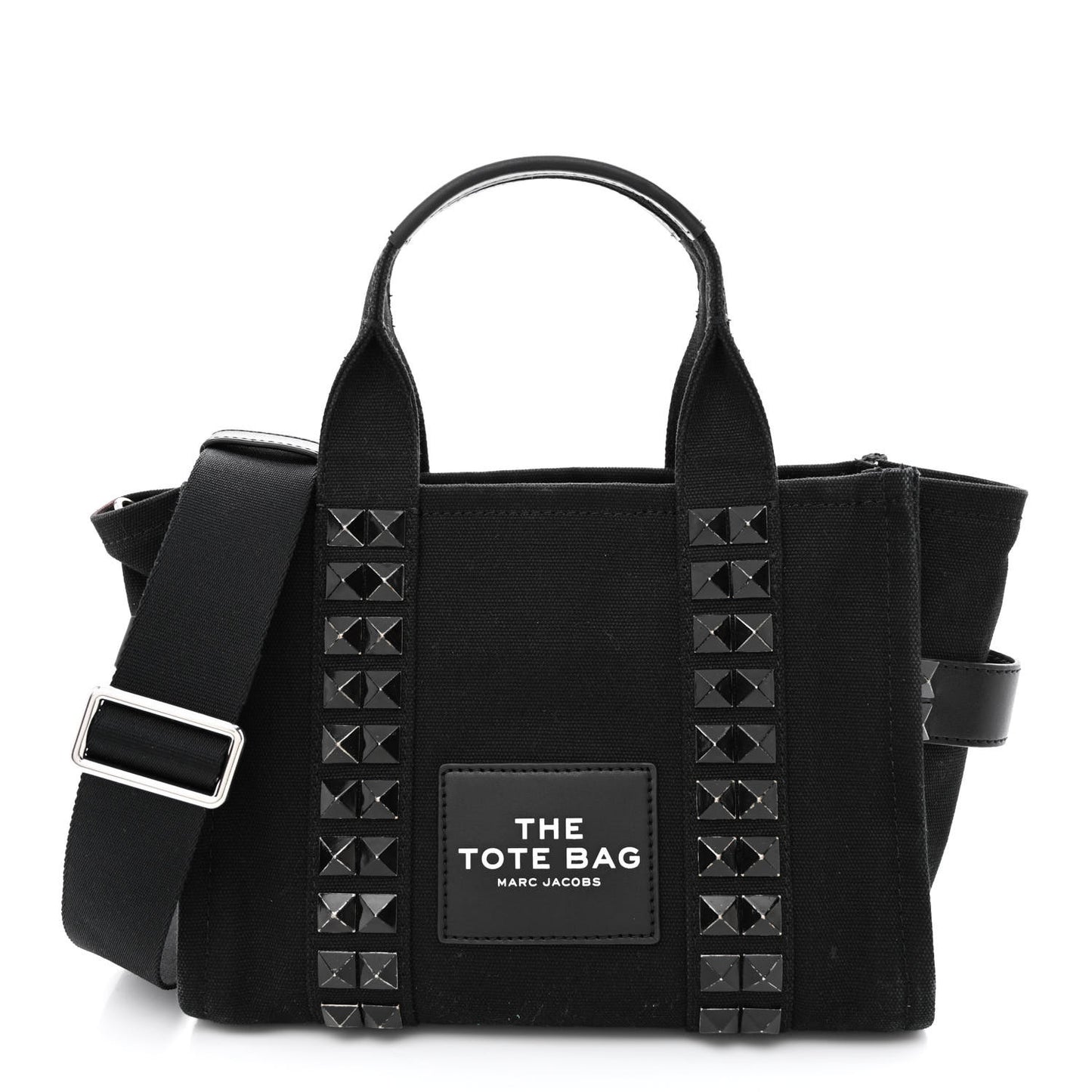 Cotton Canvas Mini The Stud Tote Bag Black