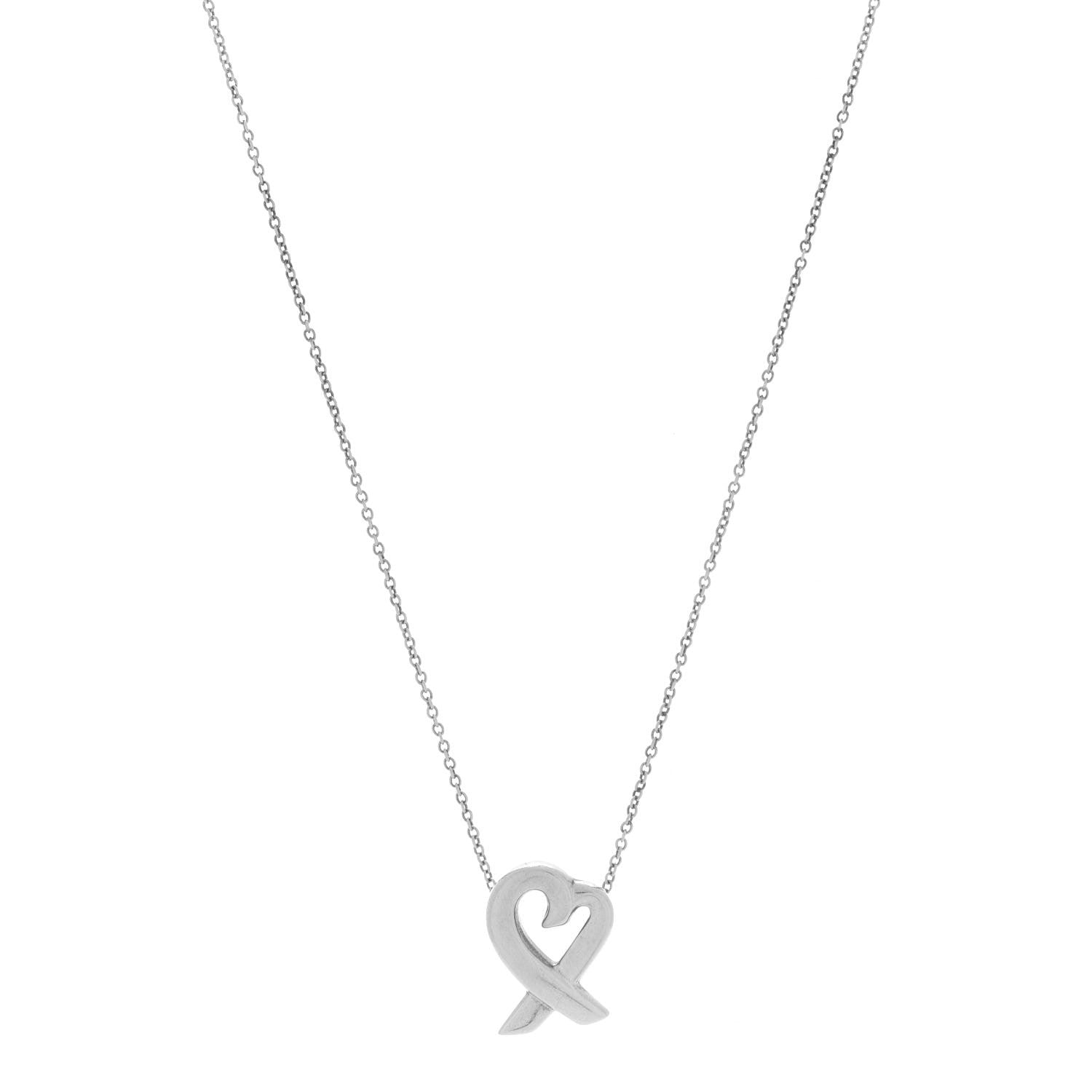 Tiffany Sterling Silver Small Paloma Picasso Loving Heart Pendant Necklace 1 of 7