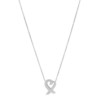 Tiffany Sterling Silver Small Paloma Picasso Loving Heart Pendant Necklace 1 of 7