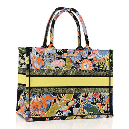 Christian Dior Canvas Embroidered Medium Book Tote Black Multicolor 3 of 11
