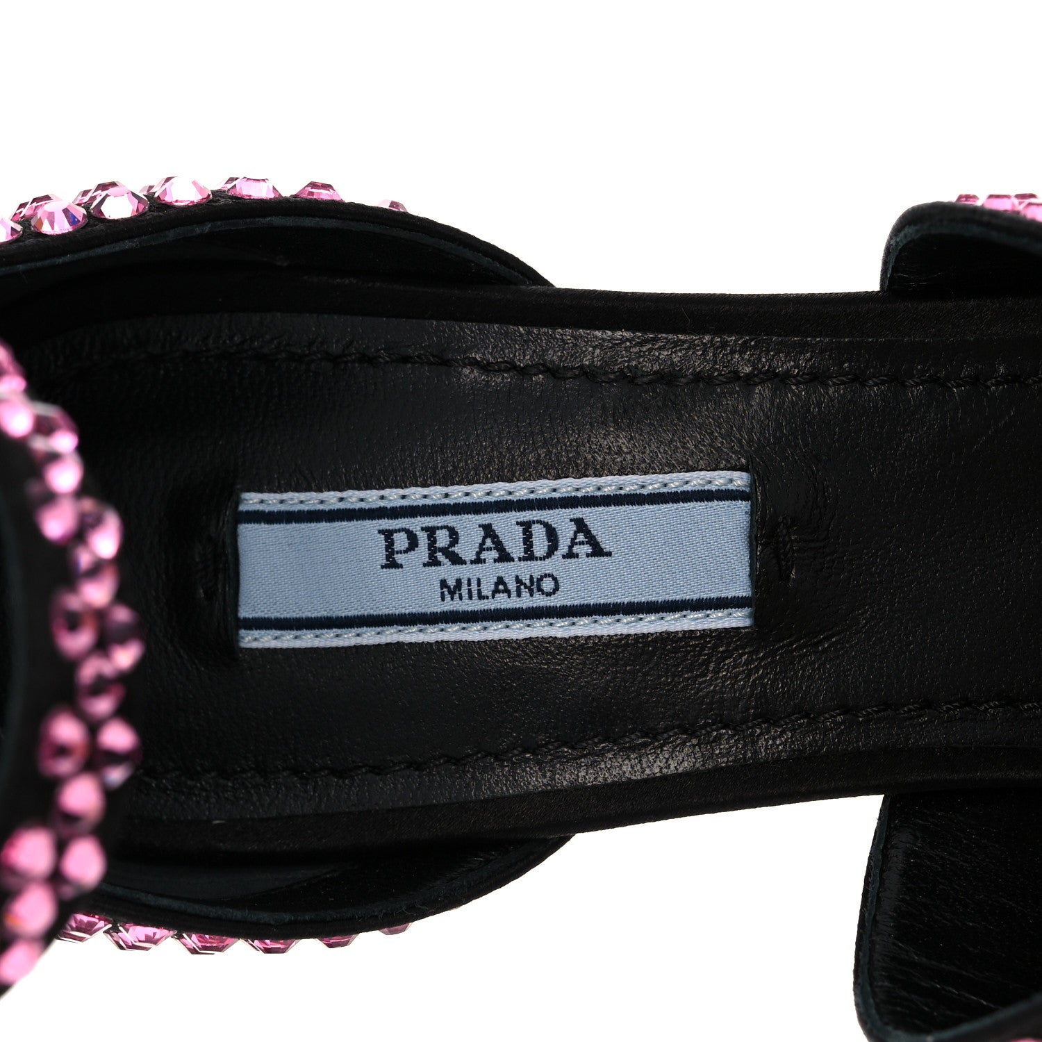 Prada Satin Crystal Ankle Wrap 105mm Sandals 37 Rosa 7 of 8