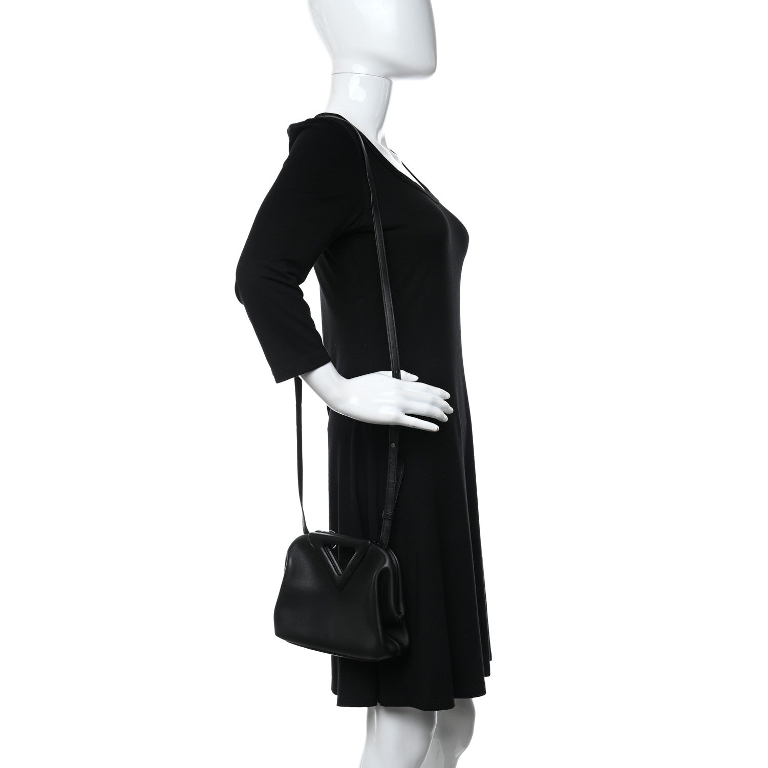 Bottega Veneta Calfskin Small The Point Triangle Bag Black 3 of 8