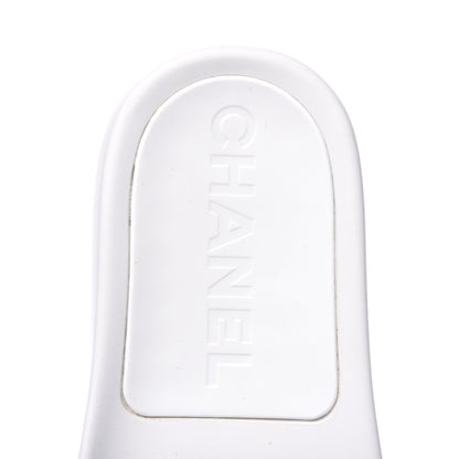 Chanel Rubber CC Flat Slide Sandals 35 White 7 of 10