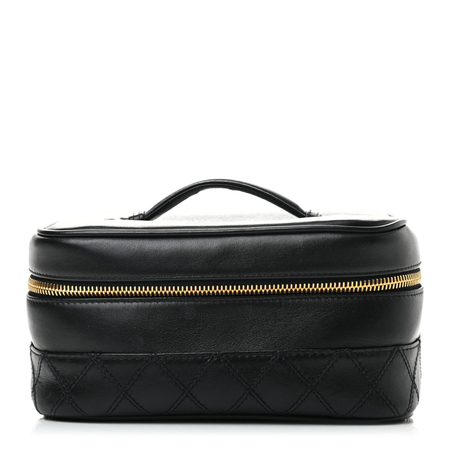 Lambskin Vanity Cosmetic Case Black