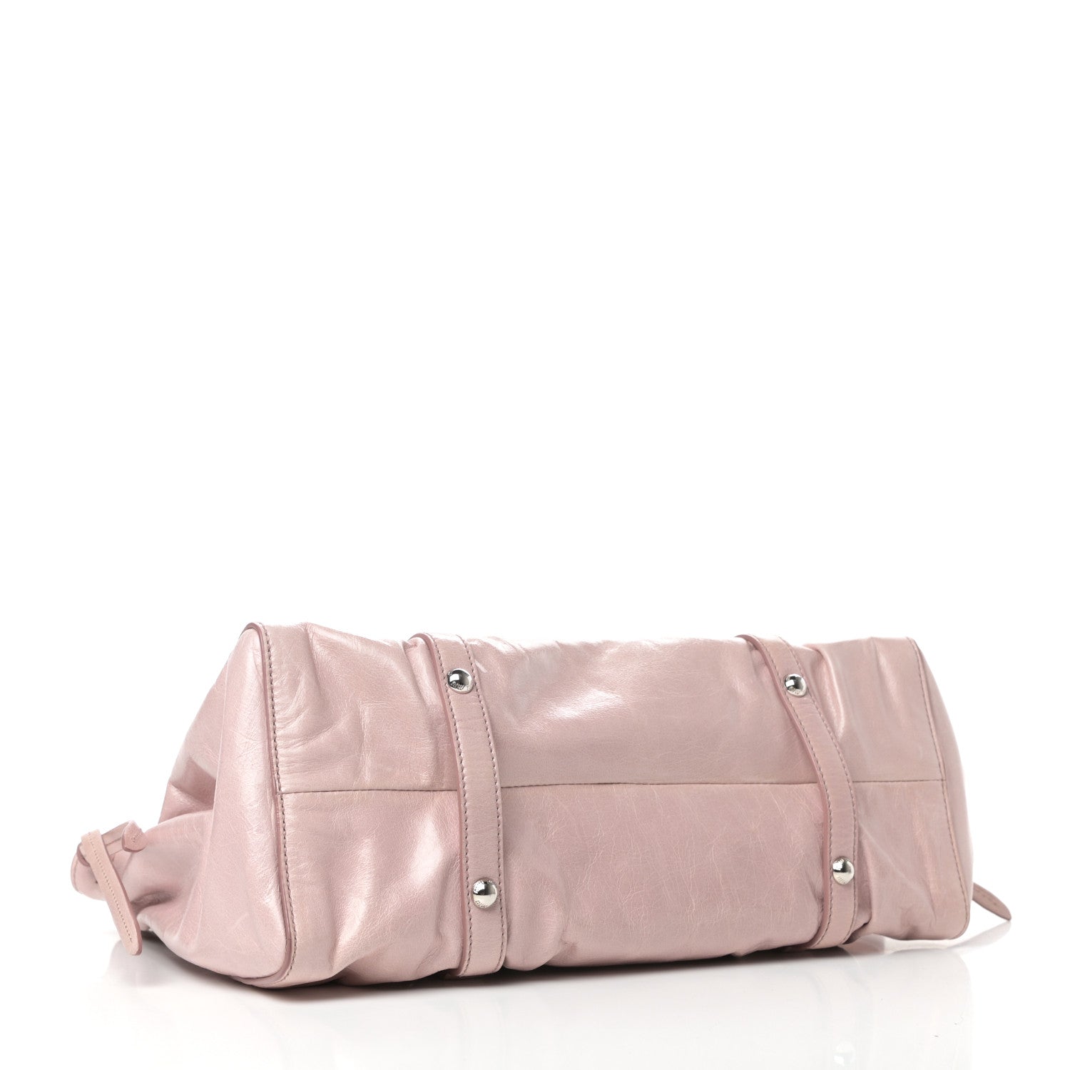 Miu Miu Vitello Lux Gathered Tote Mughetto 4 of 11