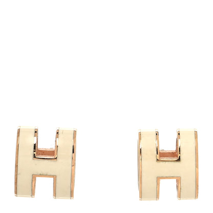 Hermes Gold Lacquered Pop H Earrings White 1 of 6
