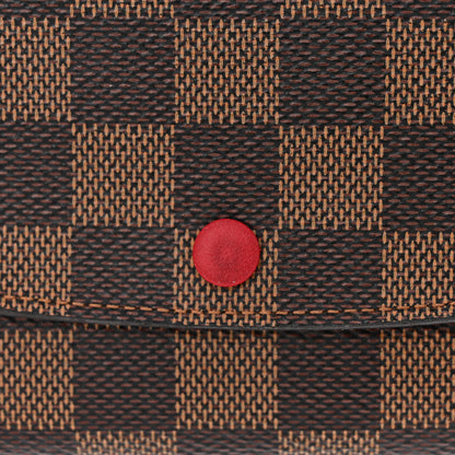 Louis Vuitton Damier Ebene Emilie Wallet Red 9 of 14