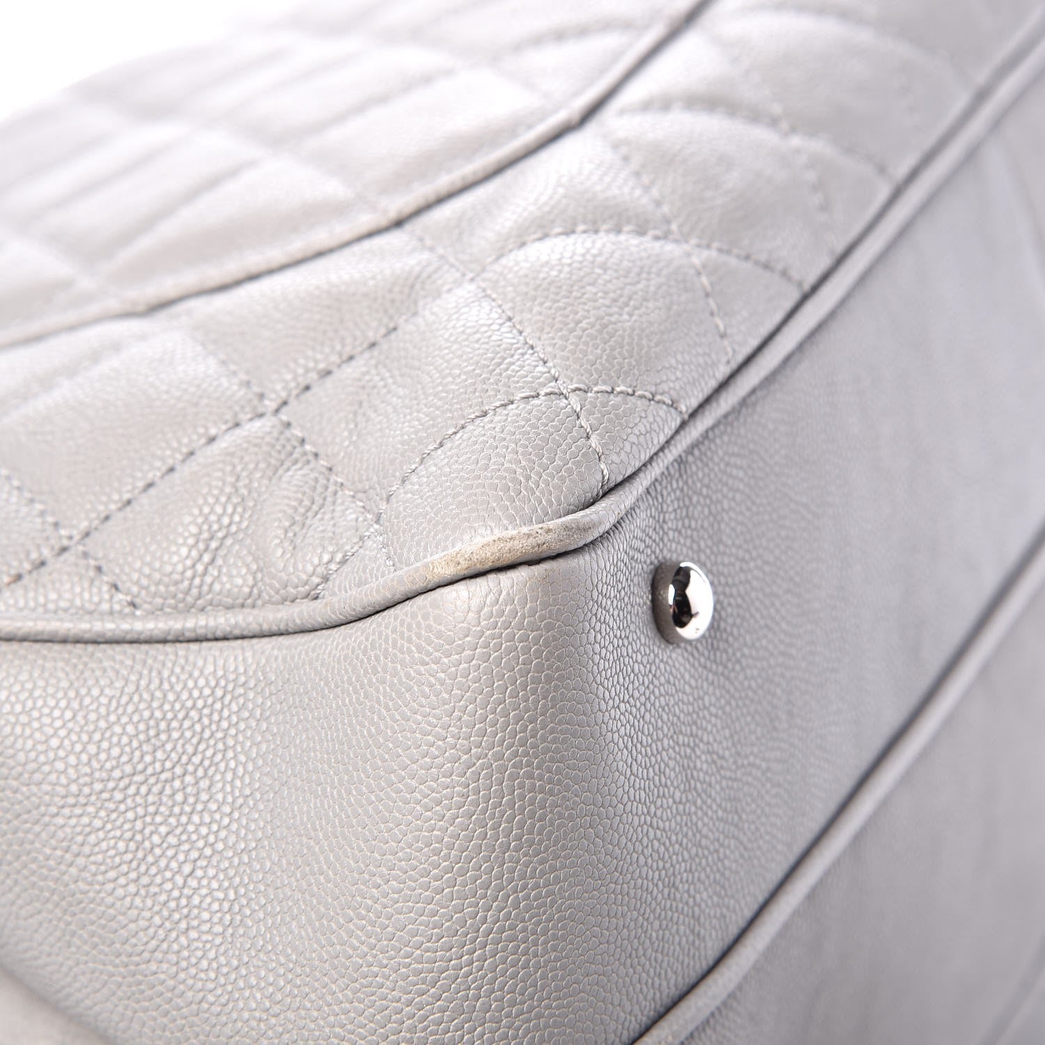 Chanel Caviar Quilted Top Handle Shopping Tote Grey 13 of 18
