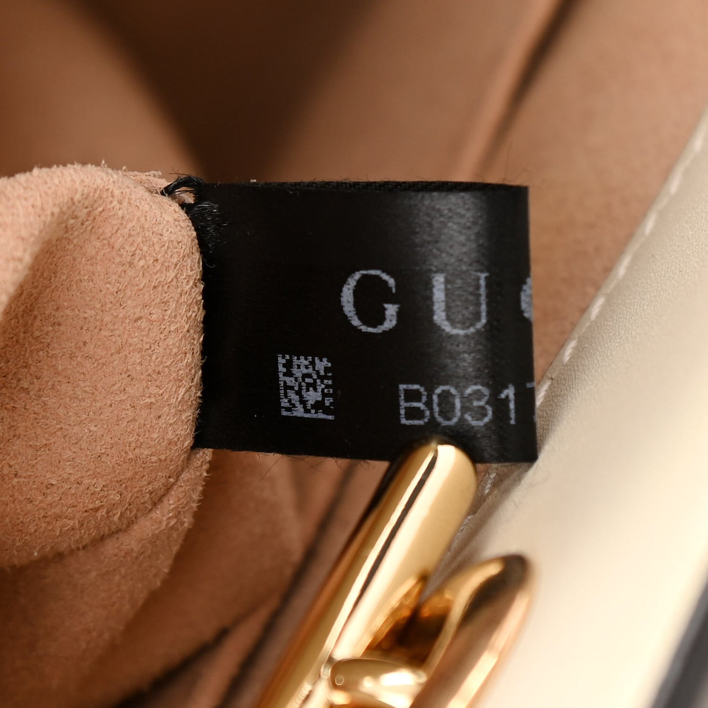 GG Supreme Monogram Moon Calfskin Small Padlock Tote Beige Ebony Mystic White