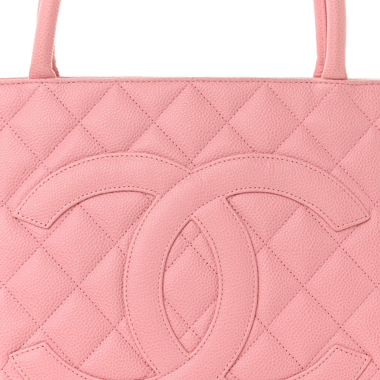 Caviar Quilted Medallion Tote Light Pink