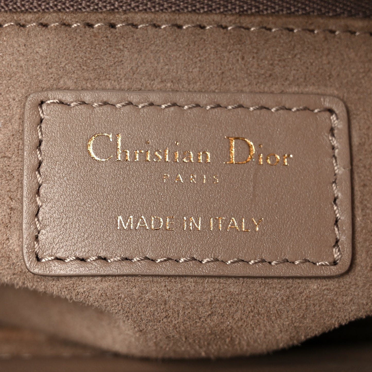 Lambskin Cannage Medium Lady Dior Warm Taupe